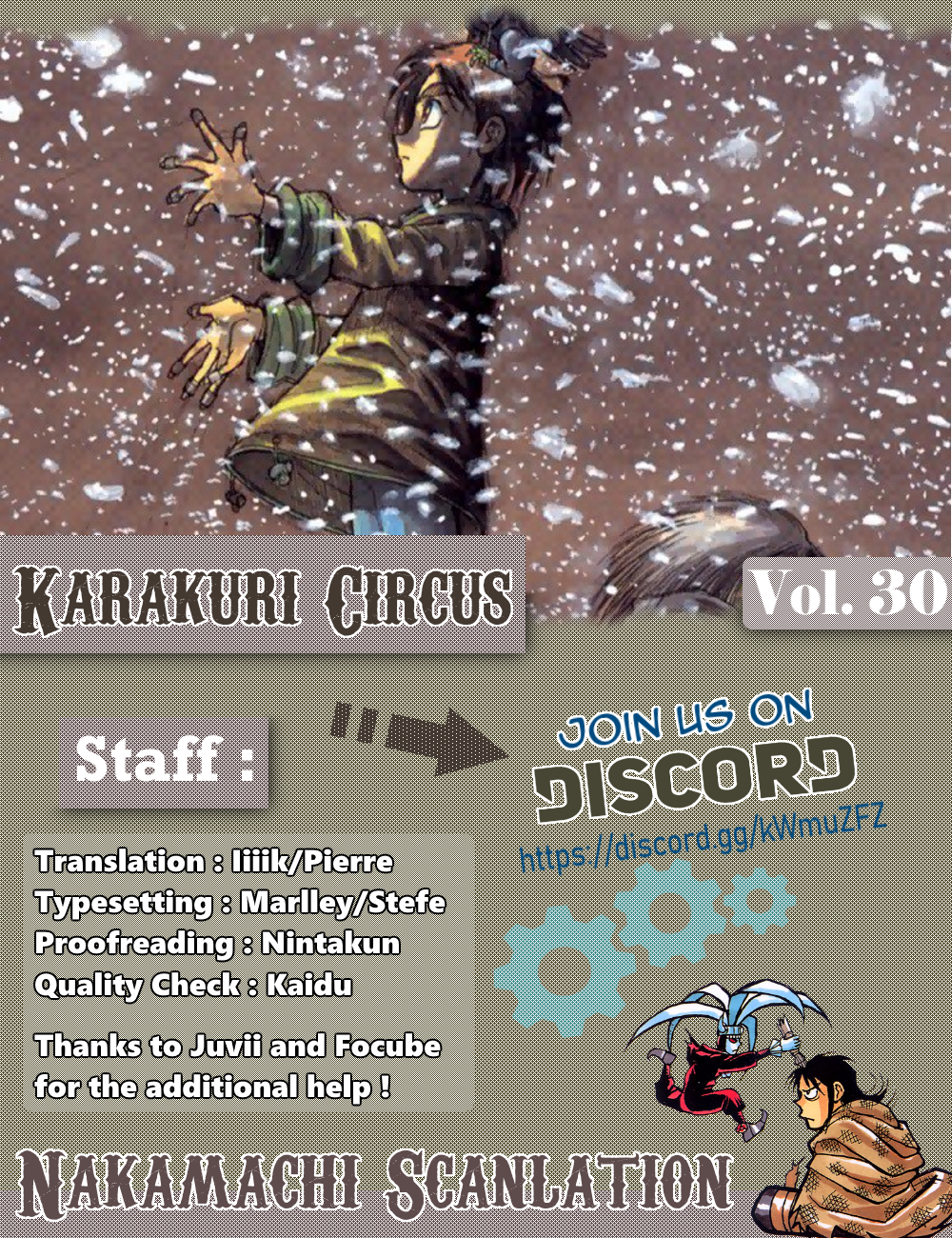 Karakuri Circus Chapter 286: Main Part - Welcome To The Kuroga Village - Act 4: Masaru And Heima - Picture 1