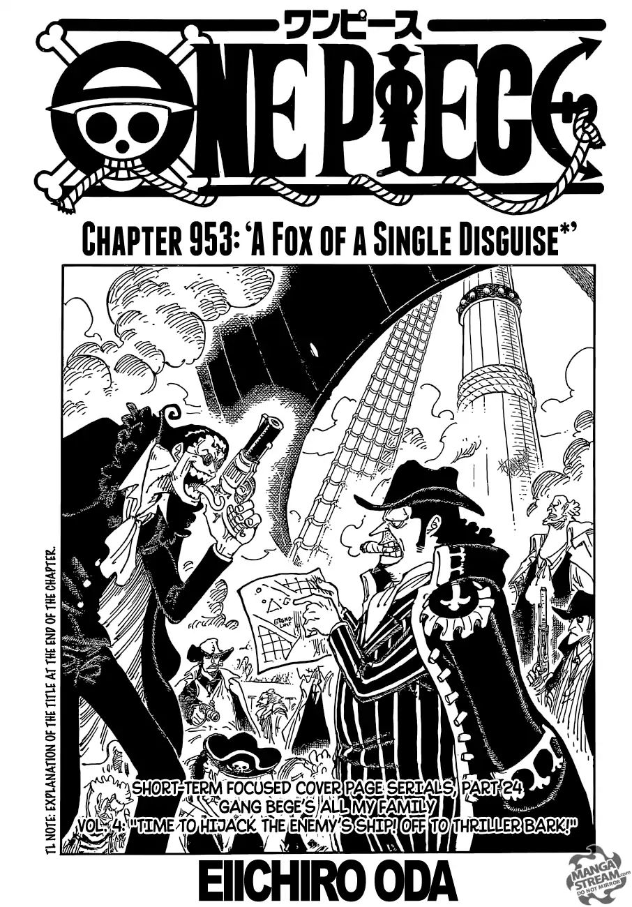 One Piece Chapter 953: A Fox Of A Single Disguise - Picture 1
