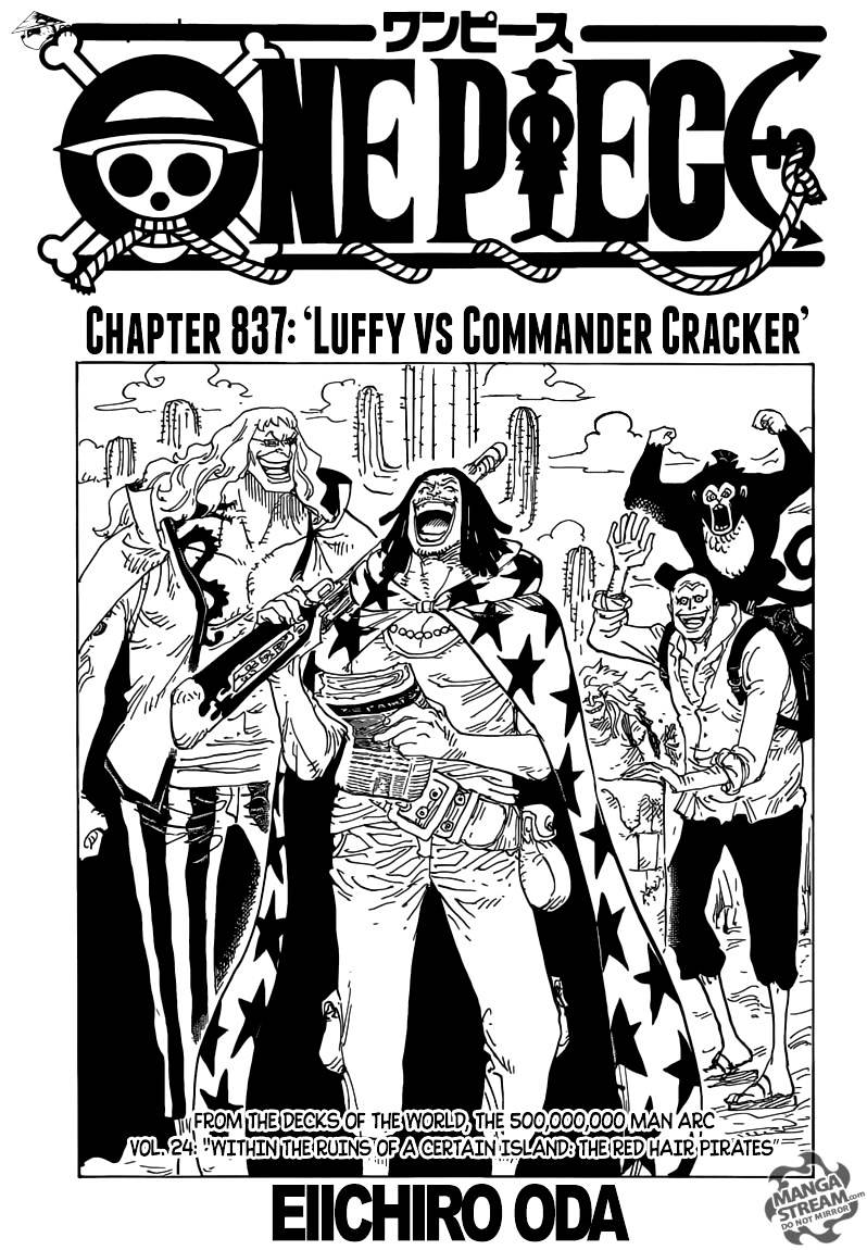 One Piece Chapter 837 : Luffy Vs Commander Cracker - Picture 1