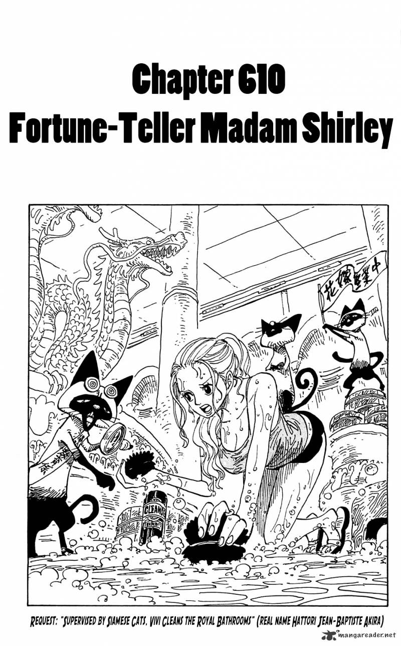One Piece Chapter 610 : The Fortuneteller Madam Shirley - Picture 1