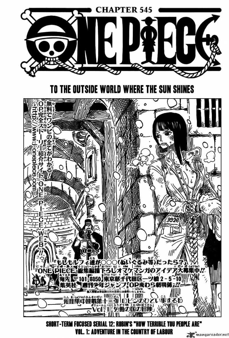 One Piece Chapter 545 : To The Outside World Where The Sun Shines - Picture 2