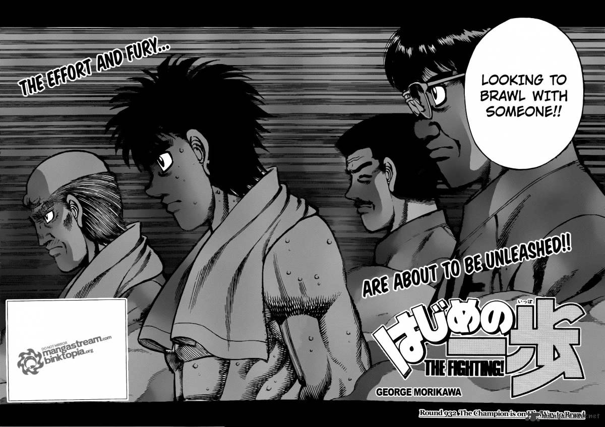 Hajime No Ippo Chapter 932 : The Champion Is On His Way To Brawl - Picture 2