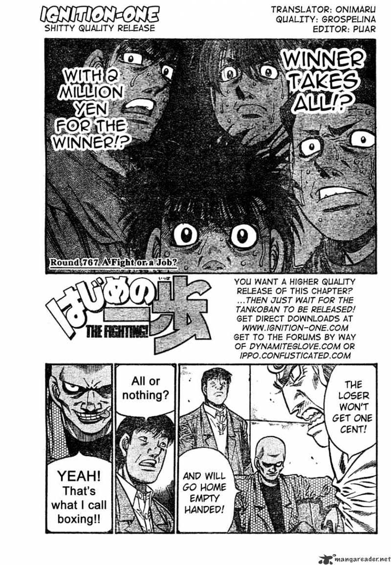 Hajime No Ippo Chapter 767 : A Fight Or A Job - Picture 1
