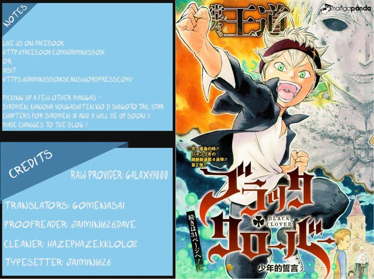 Black Clover Chapter 9 : The Boy's Vow Version 002 - Picture 1