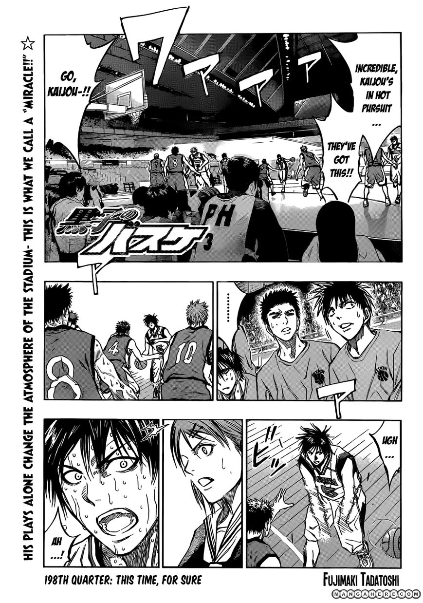 Kuroko No Basket Vol.20 Chapter 198 : This Time, For Sure - Picture 1