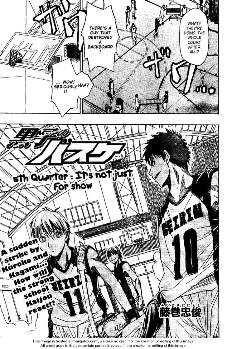 Kuroko No Basket Vol.01 Chapter 005 : It's Not Just For Show - Picture 1