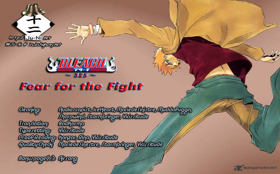 Bleach Chapter 325 : Fear For The Fight - Picture 1