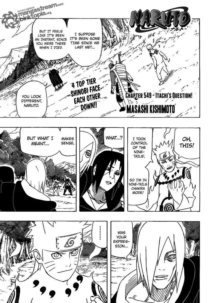 Naruto Vol.58 Chapter 549 : Itachi's Question! - Picture 1