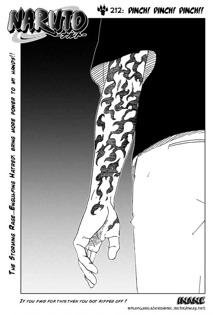 Naruto Vol.24 Chapter 212 : Pinch! Pinch! Pinch! - Picture 1