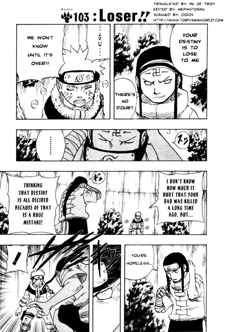 Naruto Vol.12 Chapter 103 : Loser!! - Picture 2