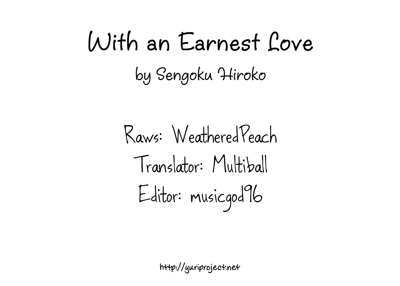 With An Earnest Love Chapter 0 : [Oneshot] - Picture 1